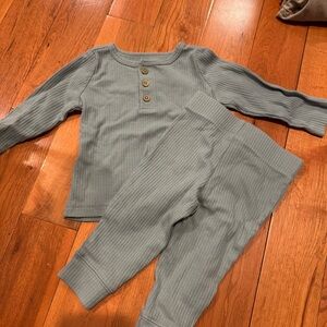 Ribbed Long Sleeve Top and Pants Set